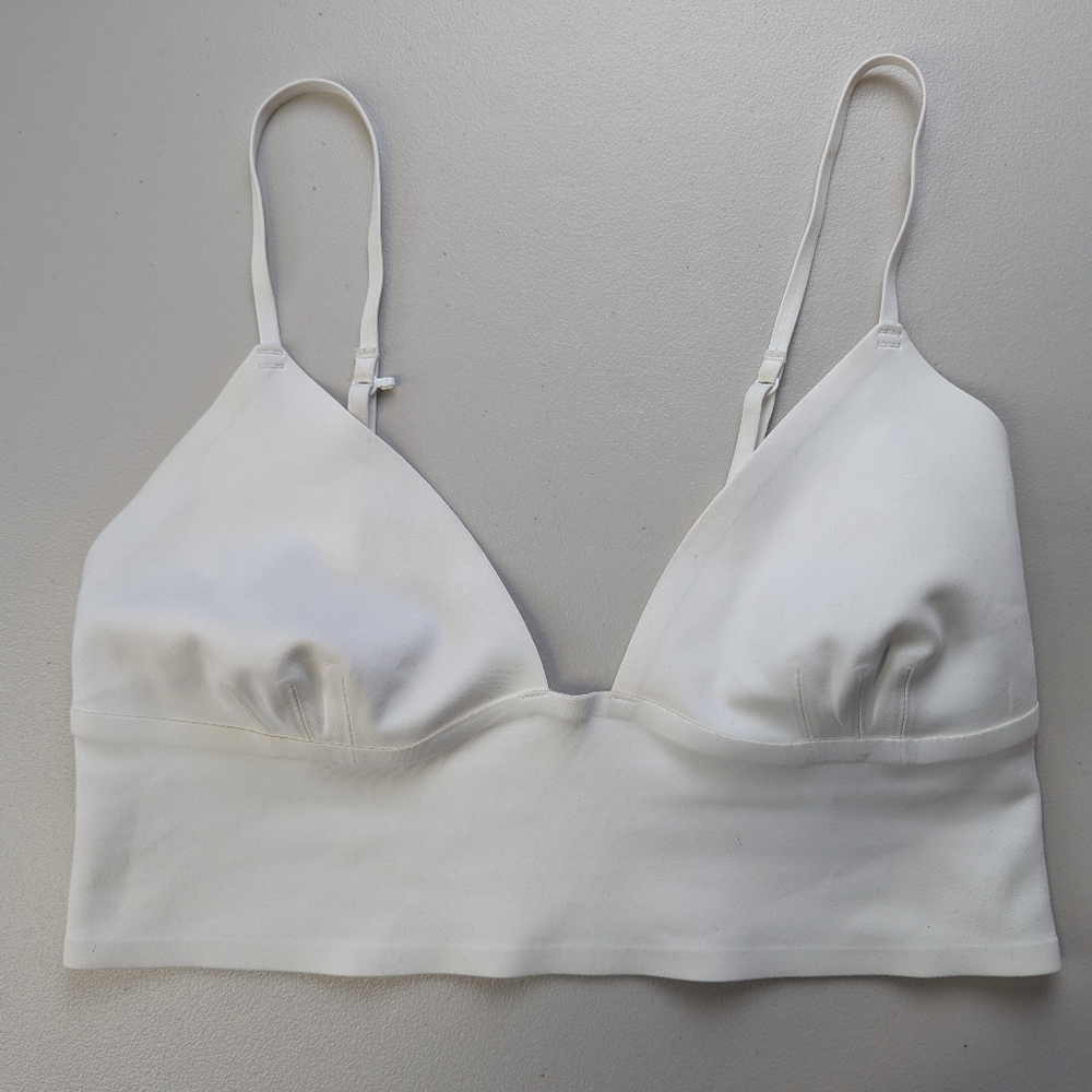 Intimately Free People Sage Bralette Longline Convertible Large White Minimal